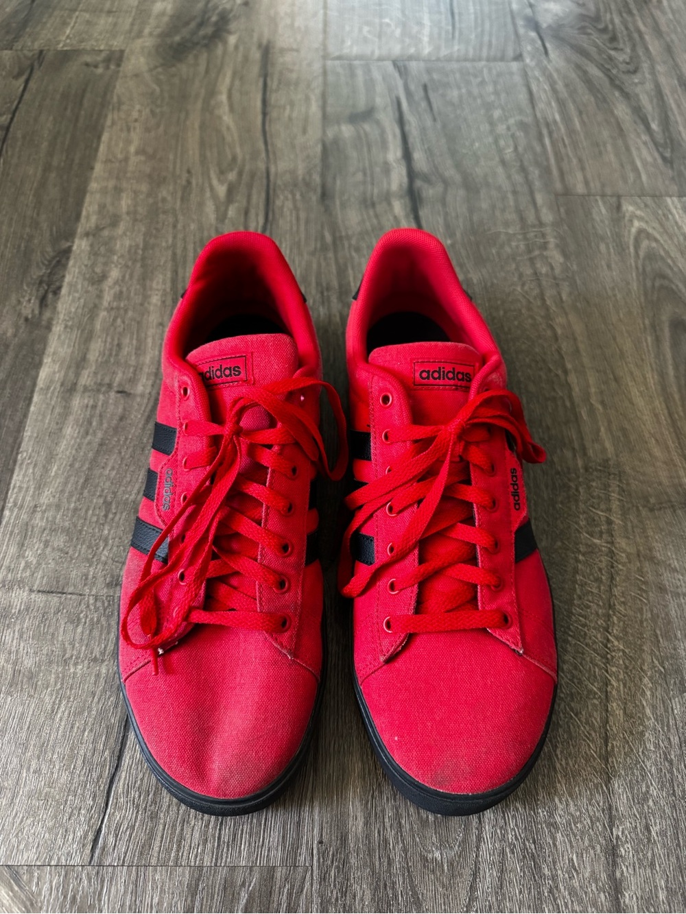 Adidas Men’s Red and Black Low-Top Sneakers size 11